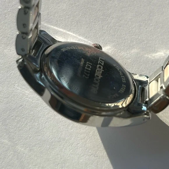 Liz Claiborne Silver Two-Tone Crystal Accent Bracelet Watch - Picture 8 of 8